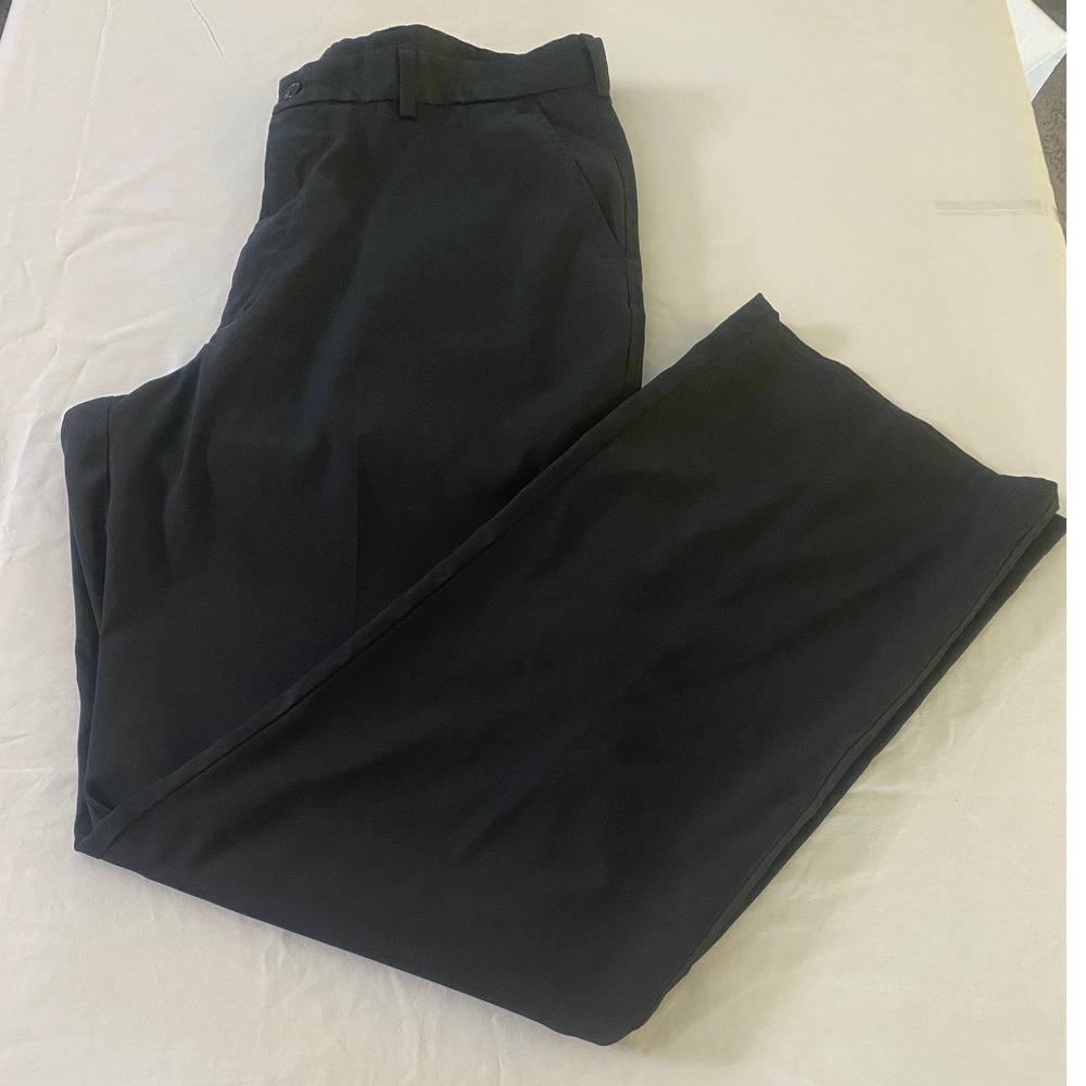 Pebble Beach Performance Mens Black Golf Pants 36x34 Flat Front Stretch Trousers